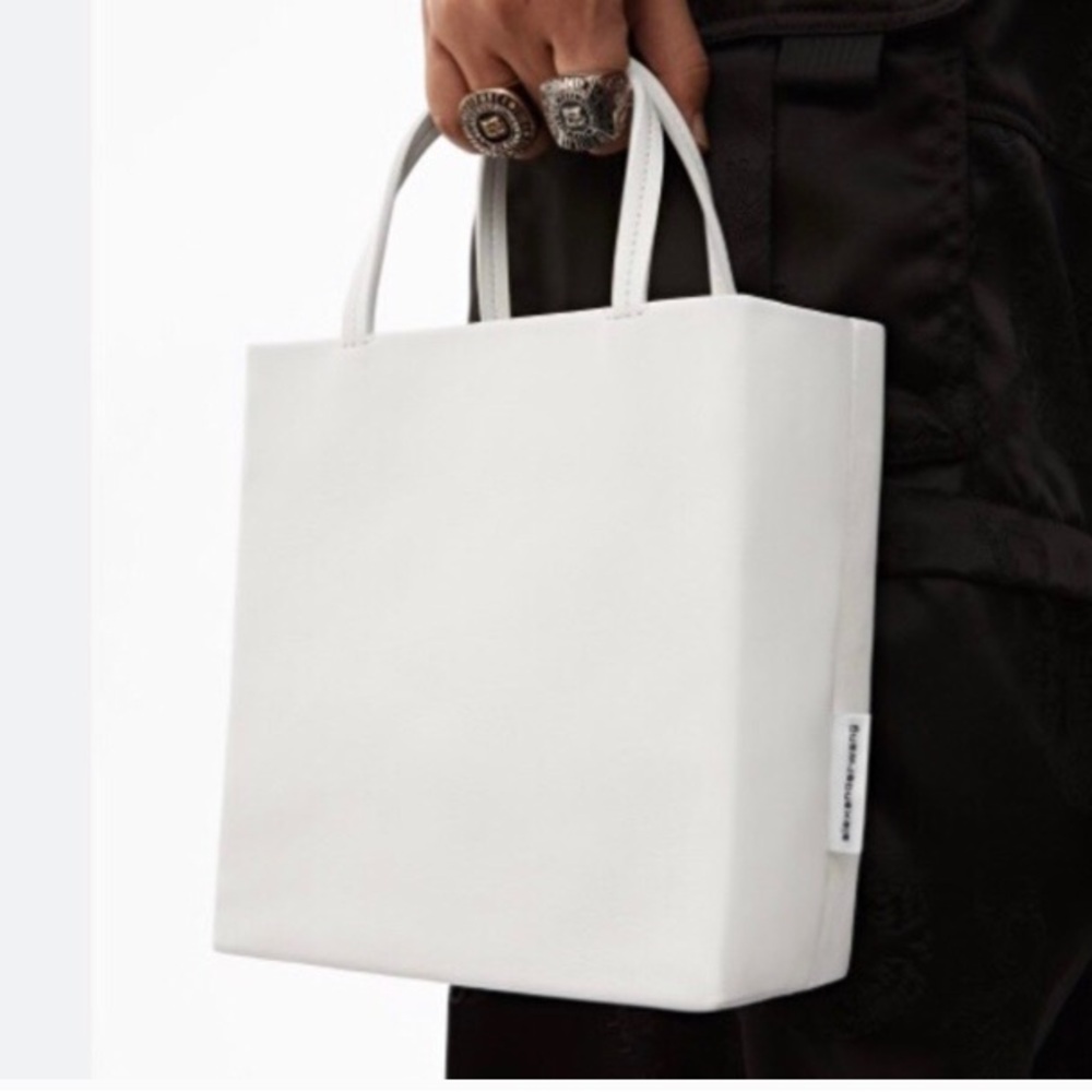 Alexander Wang White Leather Mini Shopper Tote Bag
